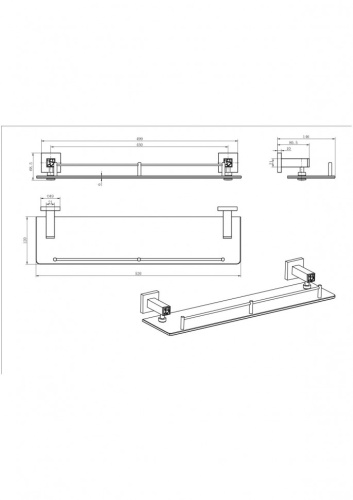 Полка CeramaLux Venezia 88611-1 - фото 2