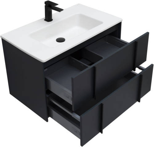 Тумба под раковину Allen Brau Reality 1.32005.AM 80х46х50 подвесная цвет черный - фото 4