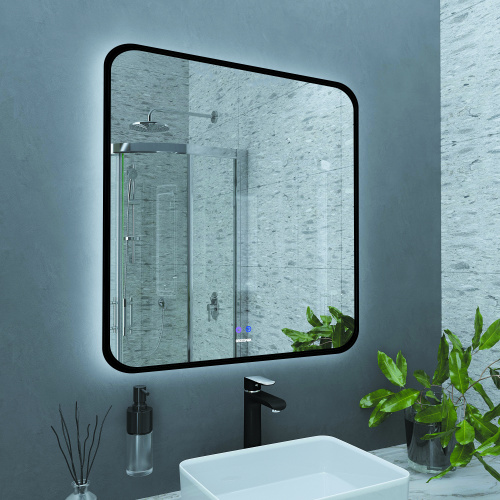 Зеркало в ванную Grossman ELEGANS-норма BLACK 1780802 80х80 цвет Черный - фото 3