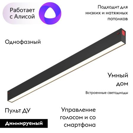 Трековый светодиодный светильник Denkirs Smart Linear (Смарт Линеар) DK8005-BK