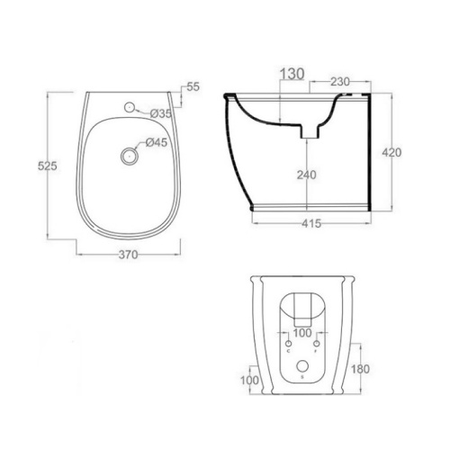 Биде Artceram AZULEY AZB002 01 00 напольное - фото 2