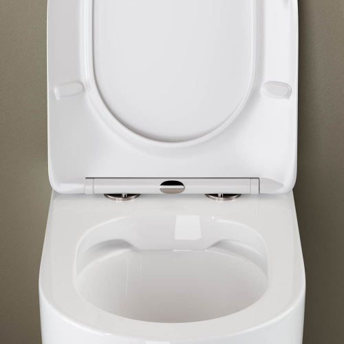 Унитаз приставной Ceramica Nova MIA CN1810 белый с сиденьем микролифт безободковый душевой смыв - фото 5