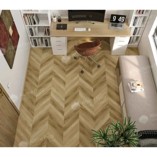 SPC ламинат Alpine Floor Chervon Alpine ECO 18-17 MC Grazioso Chevron толщина 0.5 см 43 класс 600х127 - фото 3