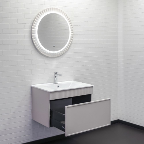 Тумба с раковиной Comforty Мадрид 00-00020643CF 71х46х47 подвесная цвет серый шелк - фото 5