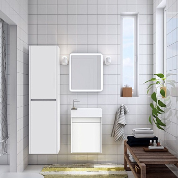 Шкаф-пенал Art&Max TECHNO Family-1500-2A-SO-BL 40х30х150 подвесной цвет белый глянцевый