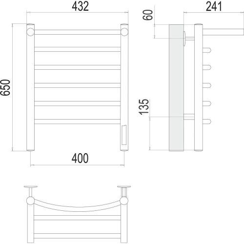 Полотенцесушитель Terminus 4670078531384 43х65 электрический хром - фото 3