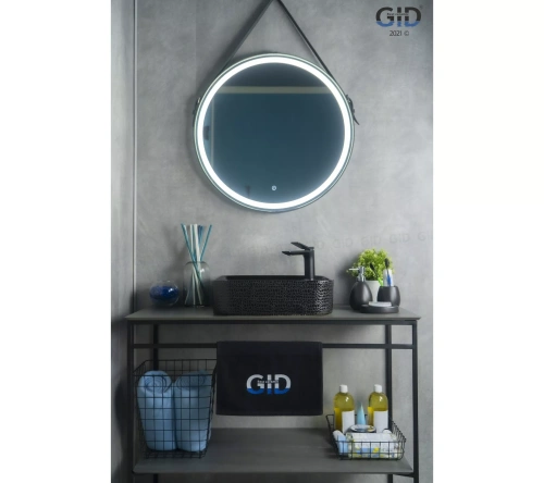 Раковина керамическая Gid 53312 43х43 накладная цвет черный без отверстий под смеситель - фото 3