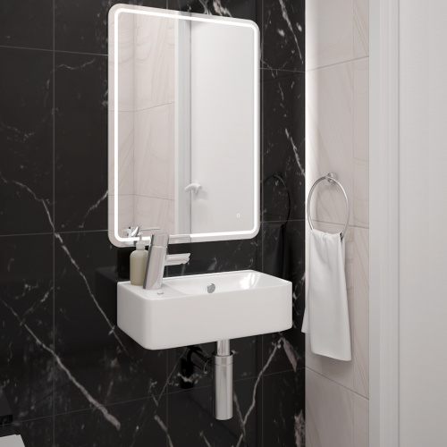 Раковина из сантехнического фарфора Teymi Hanna T50901 45х26 подвесная цвет белый 1 отверстие под смеситель - фото 5