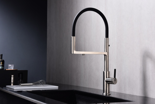 Смеситель для кухни Paulmark TORNADO To213402-BS на раковину никель - фото 5