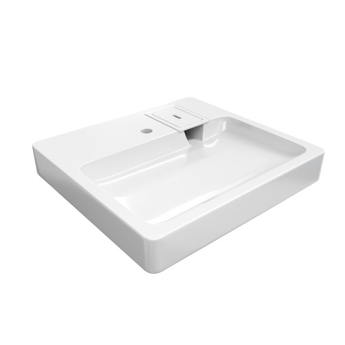 Раковина из литьевого мрамора Teymi Kati Pro T50422 59х55 подвесная цвет белый 1 отверстие под смеситель - фото 5