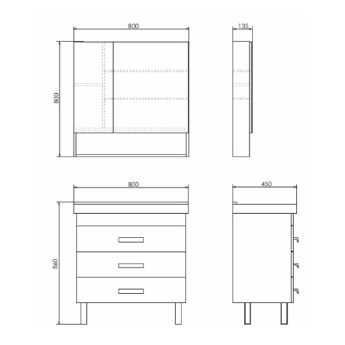 Тумба с раковиной Comforty Никосия 00-00011162CF 80х45х86 напольная цвет белый - фото 2