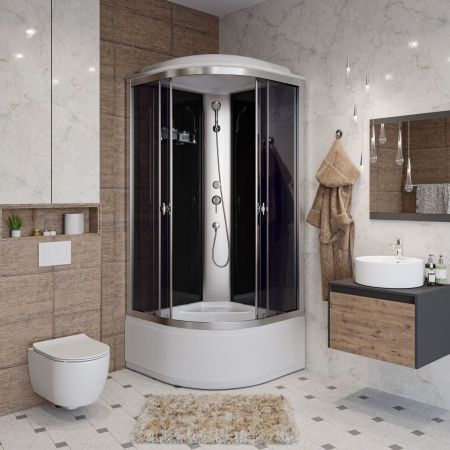 Душевая кабина Niagara Eco E80/40/TN 80х80 четверть круга с крышей ориентация универсальная