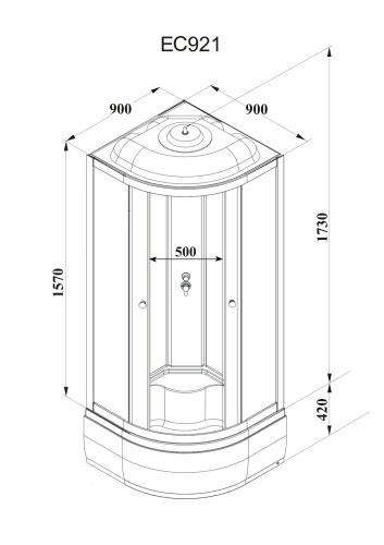 Душевая кабина Parly Classic EC921 90х90 четверть круга с крышей ориентация универсальная - фото 5