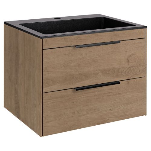 Тумба под раковину Vincea Chiara 2D VMC-2C2600NO 60х50 подвесная цвет коричневый - фото 4