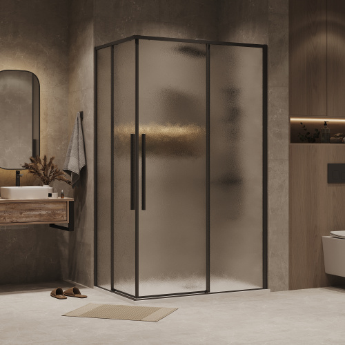 Душевой уголок Grossman Galaxy 300.K33.01.1110.21.02 110х100 стекло прозрачное профиль черный матовый без поддона - фото 3