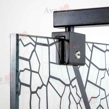 Душевая перегородка AvaCan MB110 110х200 стекло с рисунком профиль черный