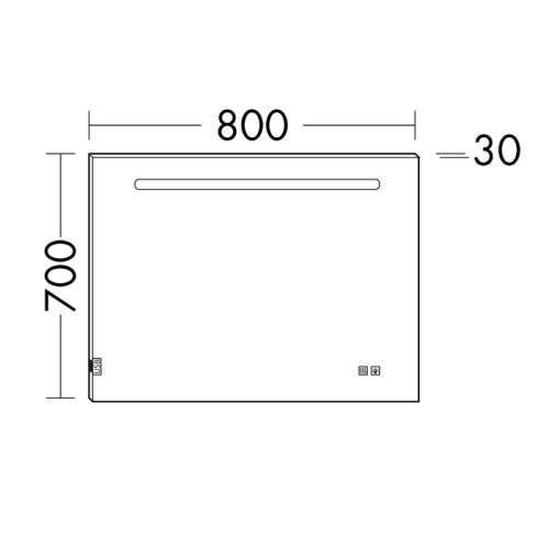 Зеркало в ванную Burgbad Lin20 SIIX080 80х70 - фото 2
