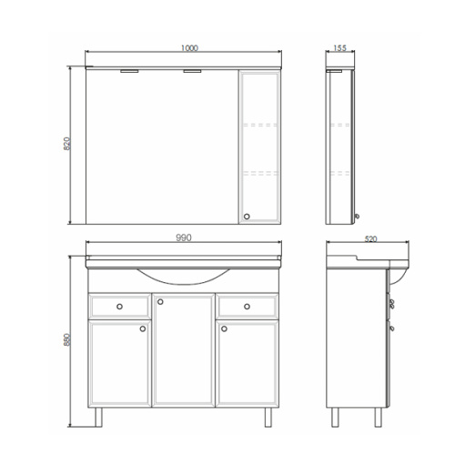 Зеркало-шкаф Comforty Сочи 00003132226CF 100х16х82 подвесной цвет белый - фото 2