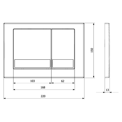 Клавиша смыва механическая KK POL M06 SPP/030/0/K цвет белый глянцевый - фото 2
