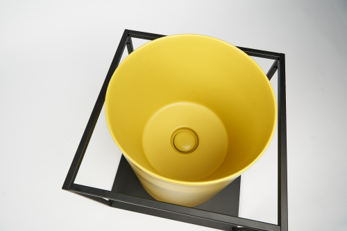 Раковина из сантехнического фарфора Galassia Core 7305OC 37х37 напольная цвет охра - фото 3