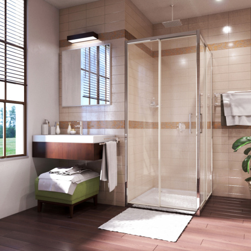 Душевой уголок Wasserkraft Main 41S 41S19 100х100 стекло прозрачное профиль хром глянцевый без поддона - фото 2