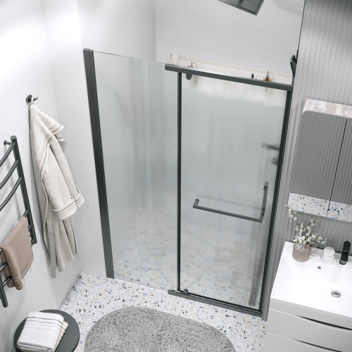 Душевая дверь Grossman Pragma 100.K33.03.120.21.02 120х195 стекло текстурное профиль черный матовый - фото 5