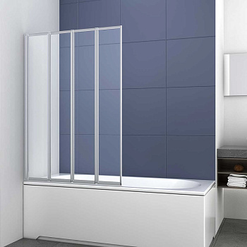 Душевая шторка на ванну Vincea VSB-31100CL 100х140 стекло прозрачное профиль хром глянцевый ориентация универсальная