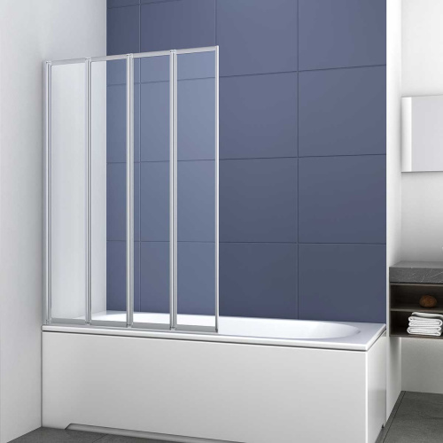 Душевая шторка на ванну Vincea VSB-31100CL 100х140 стекло прозрачное профиль хром глянцевый ориентация универсальная