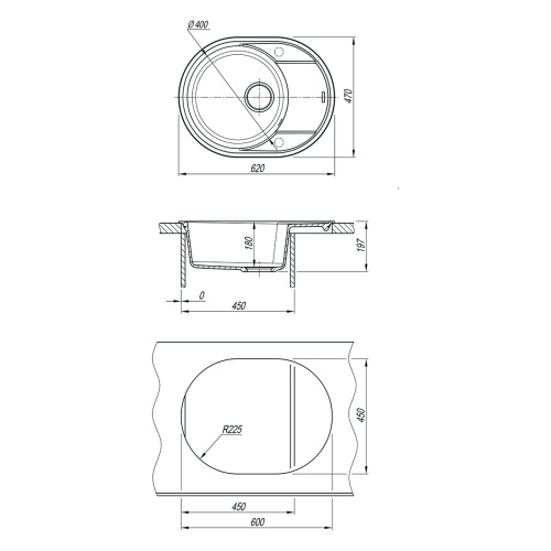 Кухонная мойка LeMark Lacha 620 9910054 62х47 цвет бежевый поверхность матовая - фото 4