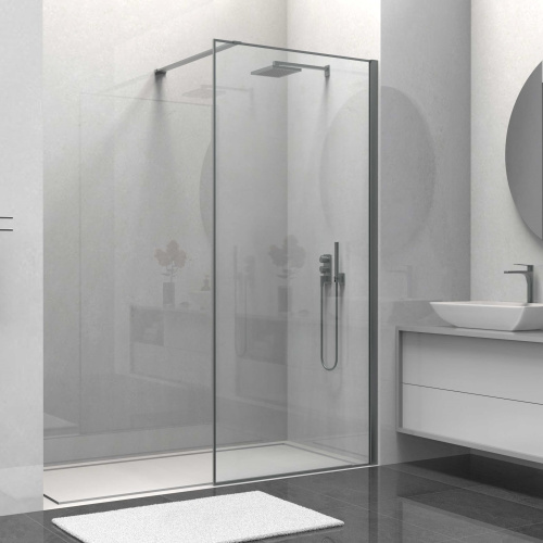 Душевая перегородка Vincea Walk in HS VSW-1HS800CLGM 80х200 стекло прозрачное профиль вороненая сталь