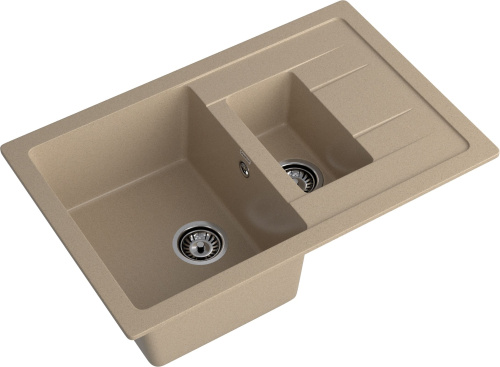 Кухонная мойка Granfest Quadro Q-775KL песочный 77х50 цвет бежевый поверхность матовая - фото 2