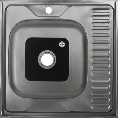 Кухонная мойка Melana 073 t R (*20) 60х60 цвет хром поверхность Матовая - фото 3