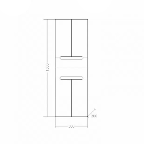Шкаф-пенал СанТа Лондон 524009 50х30х150 подвесной цвет белый - фото 3