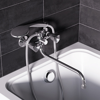 Смеситель для ванны и душа Damixa Object 349500000 настенный хром