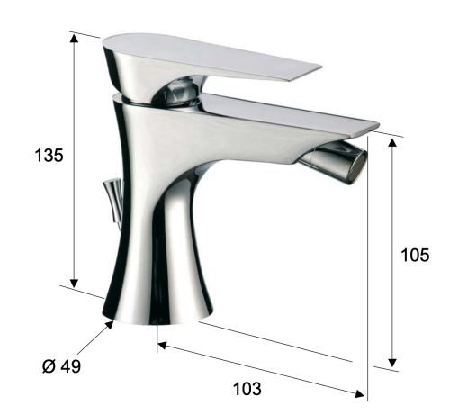 Смеситель Daniel Diva DV60415 на биде черный - фото 5