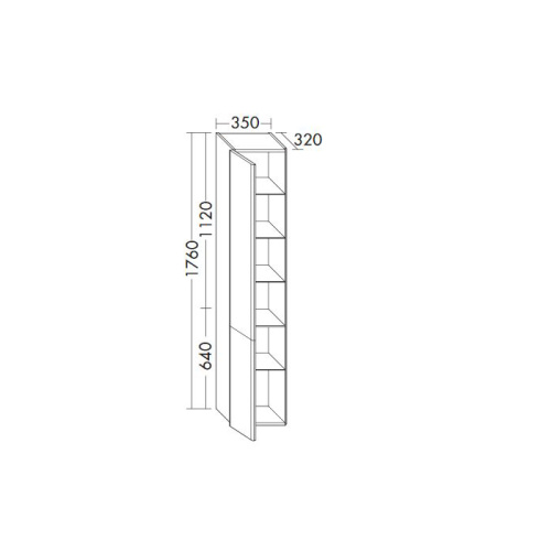 Шкаф-пенал Burgbad Iveo HSIE035LF2833G0161 35х32х176 напольный цвет белый глянцевый - фото 2