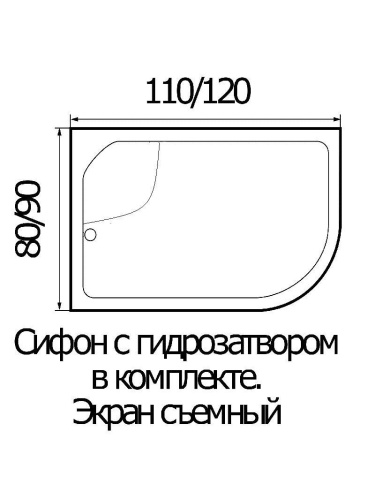 Душевой поддон WEMOR 110/80/44 R (10000000649) 110х80 акрил белый с каркасом - фото 2
