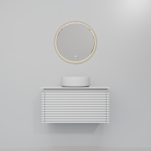 Тумба с раковиной+зеркало Art Decco Jacqueline (Жаклин) AJC08W34S3M0 80x45x40 подвесная цвет белый - фото 4