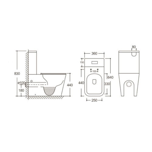 Унитаз напольный с бачком Cerutti SPA CT10314 белый с сиденьем микролифт безободковый каскадный смыв - фото 5