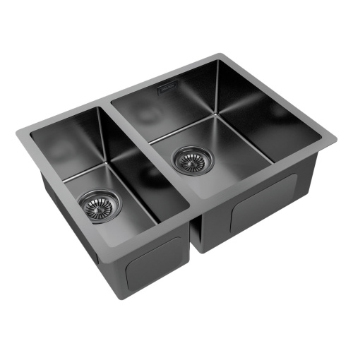 Кухонная мойка Paulmark GERBERG 59/2S UNI PM225944-GMR 34х39 цвет вороненая сталь - фото 2