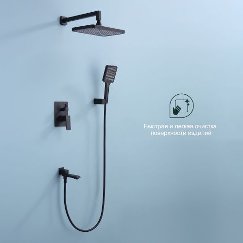 Душевая система Splenka S01.27.06 встраиваемая в стену цвет черный - фото 4