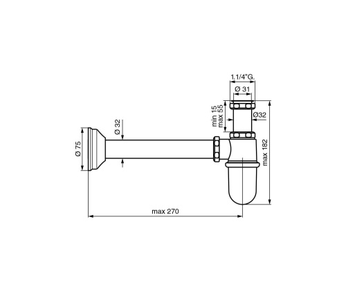 Сифон Emmevi C06615/CR цвет хром - фото 2