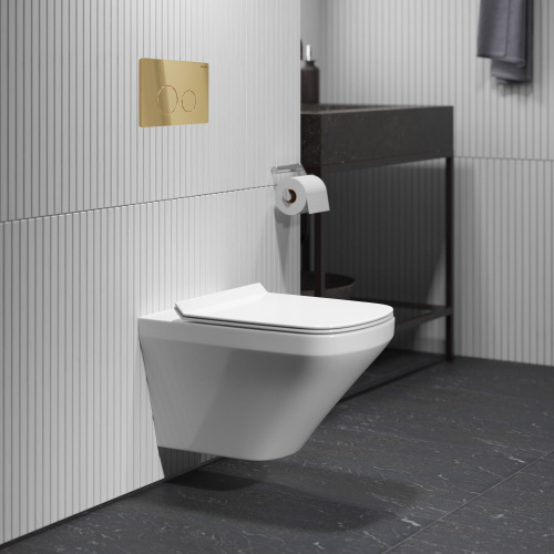 Унитаз подвесной Grossman Санфаянс GR-4440S белый глянцевый с сиденьем микролифт безободковый каскадный смыв - фото 4