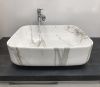 Раковина из сантехнического фаянса CeramaLux 190 50х40 накладная цвет белый без отверстий под смеситель