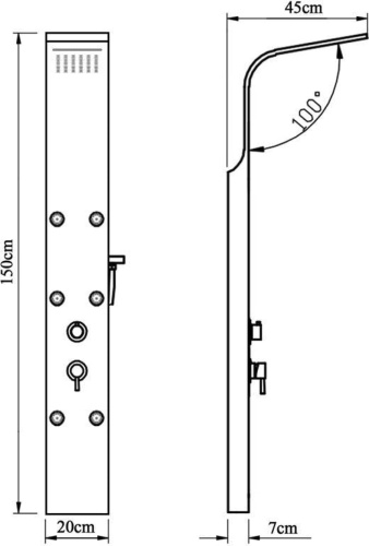 Душевая панель Aquanet Galaxy 00209998 прямоугольная настенная - фото 4