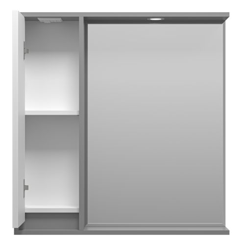 Зеркало-шкаф Brevita Balaton BAL-04080-01-01Л 78х14х80 подвесной цвет белый/серый - фото 3