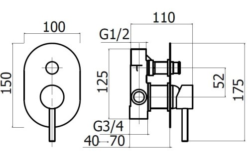 Смеситель для душа Plumberia Selection Ixo KIT1001BO встраиваемый белый матовый - фото 2