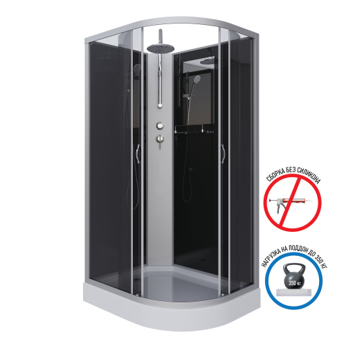 Душевая кабина Niagara Classic 35121433LBKT 120х80 асимметричная без крыши ориентация левая - фото 2