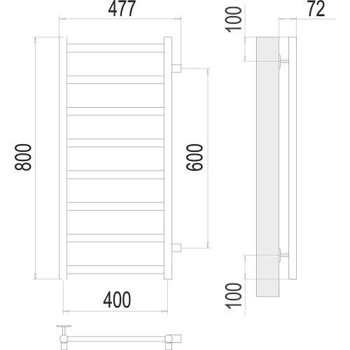 Полотенцесушитель Terminus 4670078529916 48х80 водяной хром - фото 3