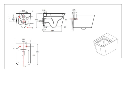 Унитаз подвесной Bravat Manno C21201UW-RUS белый с сиденьем микролифт безободковый каскадный смыв - фото 2